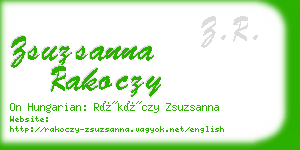 zsuzsanna rakoczy business card